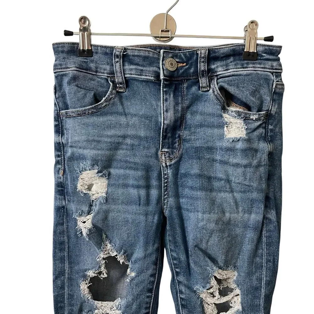 American Eagle 4 Regular HiRise Jegging Distressed Next Level Stretch - Picture 3 of 8